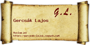 Gercsák Lajos névjegykártya